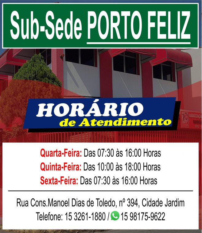 Sube sede Itu - Porto Feliz - Site